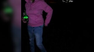 My SEXY Female desperation and pissing my jeans at night on public