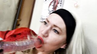 In daybed with a aged russian excited doxy, sucking 2 weenies, close-up sex