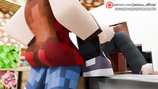 Angel with giant ramrod bangs her breasty secretary - Minecraft Futanari animation