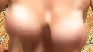 Bushy large boobed grandma gets banged and facialed