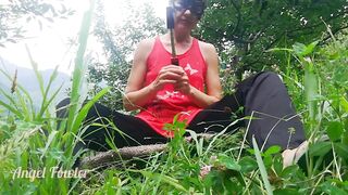 When u indeed crave sex in nature - Hotty Fowler masturbating with tripod