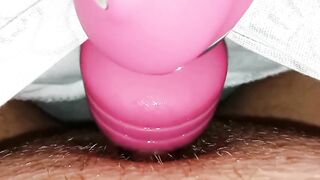 Virgin cunt sluggishly squirting with orgasms during the time that vibrating soaked snatch and love button!