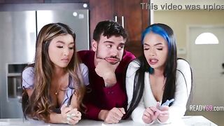 2 Hawt Oriental Beauties Get Freeused By American Stepbro