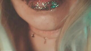 asmr glittery lens licking