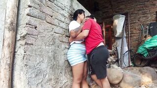In my spouse's absence, I had a lesbo raunchy meeting with the neighbour in her backyard
