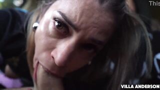 Wager lost and defiance fulfilled - Oral sex in the car outdoors