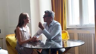 Tiffany Tatum takes the large dick of her Italian teacher