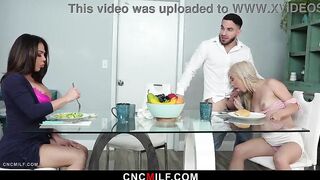 Stepson Comes Back to Screw Stepmom and Now-Grown Stepsister at All Hours of the Day