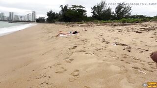 Sweetheart Can I Cum on Your Breasts? - Wang Flashing on the Beach