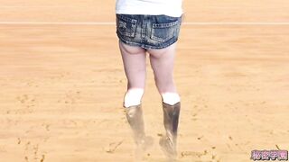 I'm wearing a mini-petticoat and boots, with an anal dildo inserted and rubber pants on. SecretGakuen