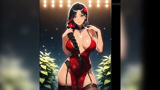 Breasty nice-looking hentai t-girl trans hotty AI generated , double blow job and anal