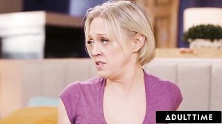 ADULT TIME - Excited mother I'd like to fuck Dee Williams Tries To Hide Her Buttplug From Stepson During Fake Meditation!