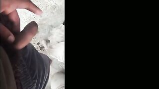 Solo hunk bathing his penis