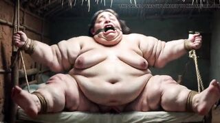 Hopeless SSBBW in Rope Servitude - Trickling Bulky Wide Twat
