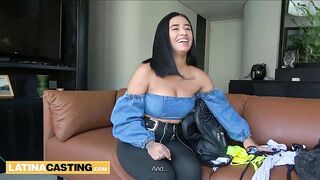 This LARGE BREASTS LATIN CHICK walked in for modeling… and left after her BUTT took continuous COARSE screwing