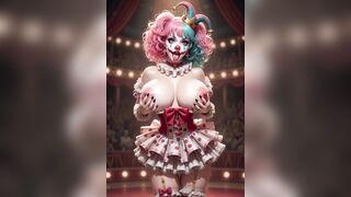 Hentai circus disrobe ring leader clown and acrobat hot circus show