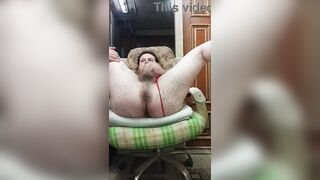 Russian homo chap with a massive booty and a petite dong masturbates on camera!