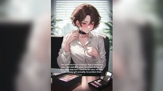 Trans captions story in office