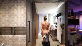 Hawt Aussie with massive natural breasts picks up a chap in the sauna - Alanna Pow & Nicholas Ferres
