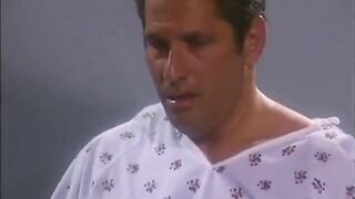 Horny brunette hair nurse with large breasts in sexy action