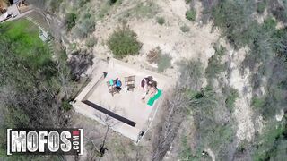 MOFOS - Danica Dillon Gets Her Hairless Twat Taken In The Open During the time that A Drone Captures It All