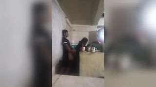 Maid Screwed in the Kitchen (my Wife Nearly Discovered Us Out)