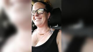 Gal films up her own ebony minidress and teases with her pants in public whilst I'm driving