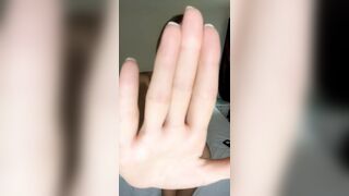 Exposed gal teases with hand in front ?