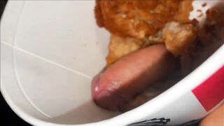 Finger Lickin' Worthwhile: The Supplementary Crispy Deal. I'll jerk him off into a KFC BUCKET, if this chab bangs me hard
