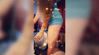 Humorous Beauty Smokin' Cigarettes and Teasing In Her Minidress