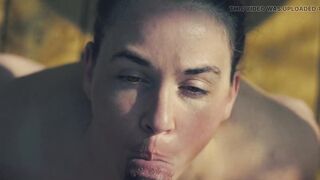 Creature sucks her Creator's ramrod in slow motion POV