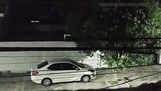 Bangs with Lover in the Car in Front of the Abode and Comes Back Full of Cum Smiling
