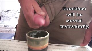 That babe drinks coffee with cum for breakfast