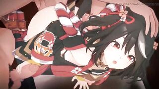 Uma Musume - Kitasan Ebony Team fuck Sex - CG Anime Animations