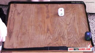 Short Haired Gal and Redhead Fox Play a Undress Game