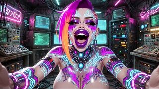 Cyberpunk Style Hotties Bouncing Breasts, Ai Animation
