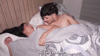 Large-bootied mother I'd like to fuck stepson shares hotel couch and ends up giving him a head!