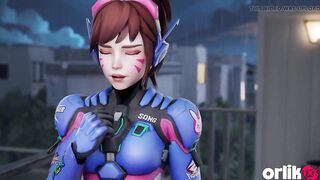 Hawt D.va BBC Deepthroat Service & Constricted Snatch Screw in Cum drum - CG Overwatch Animation