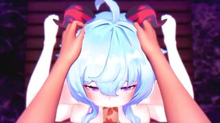 Genshin Impact - Ganyu’s Sloppy Oral-job and Squirting Climax - CG Manga Animations