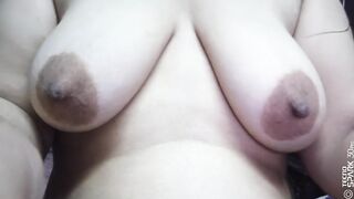 My self fingering with large boob
