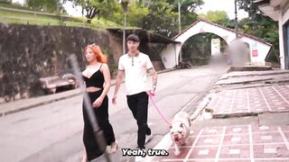 Influencer ends up screwing a redhead with giant bazookas - what a jock this guy has!