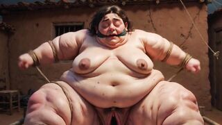SSBBW in Slavery - Despairing with Bulky Wide Juicy Twat