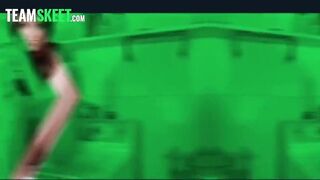Brunette hair housewife lets her stepson tempt and stretch her bushy twat when her spouse is not home