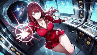 Red-haired Commander! Intimate Moments in the Sci-fi Ship Cockpit