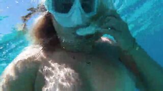 Large Booty Girl Kayci Kaylani In nature's garb Underwater Diving and Masturbation