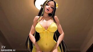 Four Ebony Boys with a Breasty Ebony-Haired Gal Anal Group sex - AI Generation