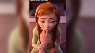 Anna from Frozen Twin Braids and Haunch Highs CG Disney Sex Animation