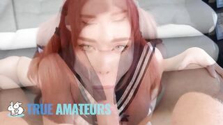 TRUE AMATEURS - Sweetie Gives The Sloppiest Blow job Previous to Her Booty Gets Stretched By A Weenie