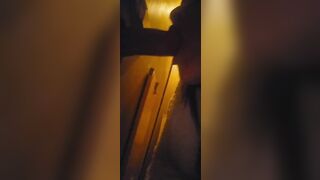 Married blond sucks a schlong at a club and her spouse doesn't even notice.