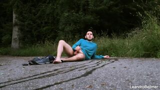 Caught taking a void urine and wanking outdoors - homo public exhibitionist